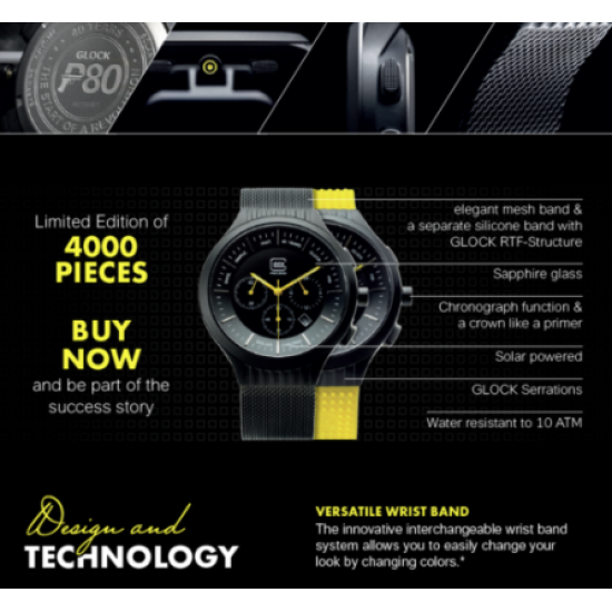 Επετειακό Ρολόι Glock Watch Chrono. Limited Edition P80 / 40 Years Anniversary