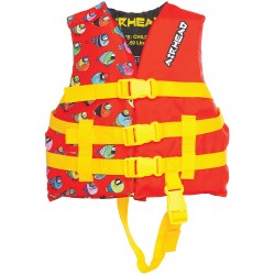 Airhead Children's Crayon Fish Life Vest red