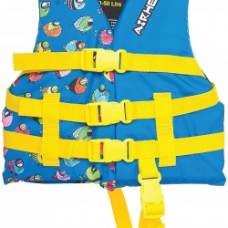 Airhead Children's Crayon Fish Life Vest blue