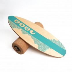 SCK Σανίδα Ισορροπίας PRO με κύλινδρο από φελλό / ξύλινο με γαλάζιο σχέδιο