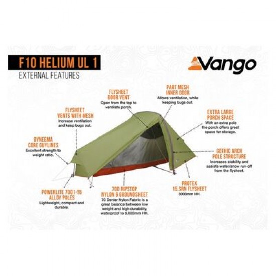 Ορειβατική σκηνή Vango F10 Helium UL 1