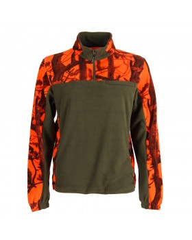 RS Hunting | Fleece Jacket ½zip J691 – Green/Orange