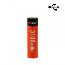 Επαναφορτιζόμενη μπαταρία με USB Acebeam 18650, 3100MAH