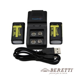 BERETTI KIT WITH 2 9V LITHIUM BATTERIES AND BATTERY CHARGER
