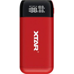 XTAR PB2S USB Φορτιστής 2 Μπαταριών Li-ion Μεγέθους 18650/21700 σε Κόκκινο χρώμα