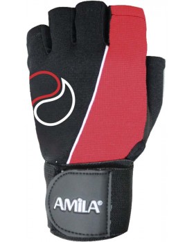 Γάντια Άρσης Βαρών AMILA Amara Foreway Μαύρο/Κόκκινο S