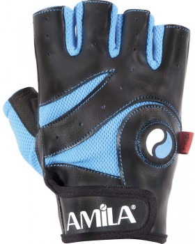 Γάντια Άρσης Βαρών AMILA Amara PU Μπλε/Μαύρο S