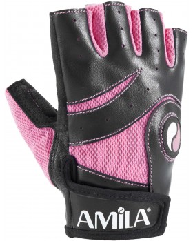 Γάντια Άρσης Βαρών AMILA Amara PU Ροζ/Μαύρο XL