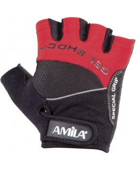 Γάντια Άρσης Βαρών AMILA Amara Lycra Μαύρο/Κόκκινο S