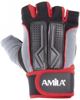 Γάντια Άρσης Βαρών AMILA Amara PU Μαύρο/Κόκκινο/Γκρι M