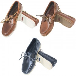 Deck shoes ``Skipper`` καφέ δέρμα/άσπρη σόλα No.40