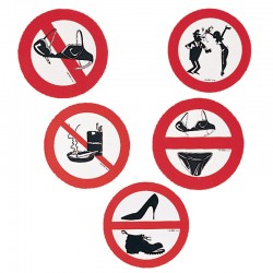 Αυτοκόλλητο PVC, ``Απαγορεύονται τα παπούτσια``, διαμ. 135mm