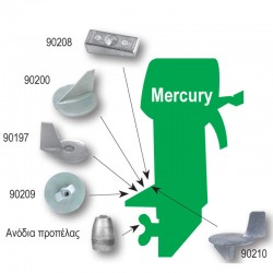 Ανόδιο σε σχήμα πτερυγίου, για μηχανές Mercury-Mercruiser, 0,48kg