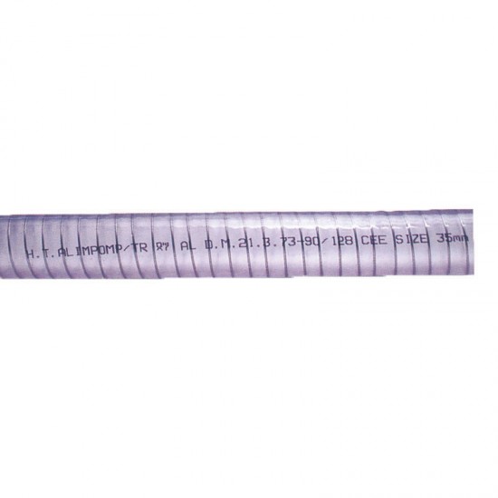 Πλαστικοποιημένος διάφανος σωλήνας νερού-γενικής χρήσης, με εσωτερικό σπέιρωμα 38mm, 1 1/