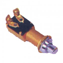 Διακόπτης push button 12V, Διαμ. 16mm, L 32mm, από επιχρωμιωμένο μπρούντζο