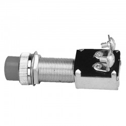 Διακόπτης push button, 12V, 20A, Διαμ.16mm, L.73mm, αδιάβροχος με μαύρο κάλυμμα