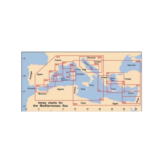 Πλοηγικός Χάρτης Ανατολικής Μεσογείου M22,``Από τη Αίγυπτο στο Ισραήλ, το Λίβανο και την Κύπρο``,Im