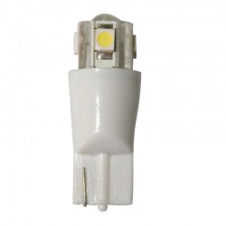 Λαμπάκι LED, 12V, T10, W2.1X9.2D, ψυχρό λευκό - 4SMDs+1LED, 9,2x29,5mm