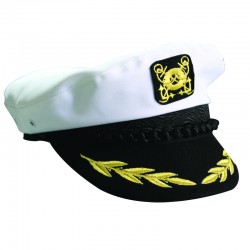Καπέλο Καπετάνιου, βαμβακερό, άσπρο, medium (μέγεθος 57)
