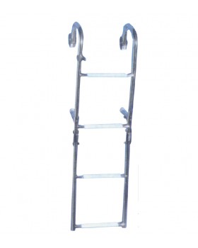 Σκάλα Ανοξείδωτη Αναδιπλούμενη Καθρέπτου Κουπαστής Με 3 Σκαλοπάτια